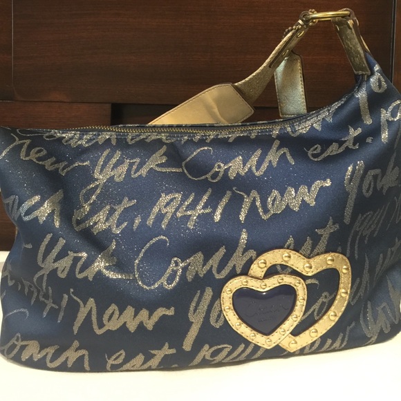 Beautiful Coach 👜 1941 pattern gold and blue 💙 - Picture 2 of 7